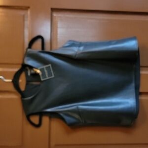 Christian Suriano-Faux leather sleeveless  top Size Small NWT.